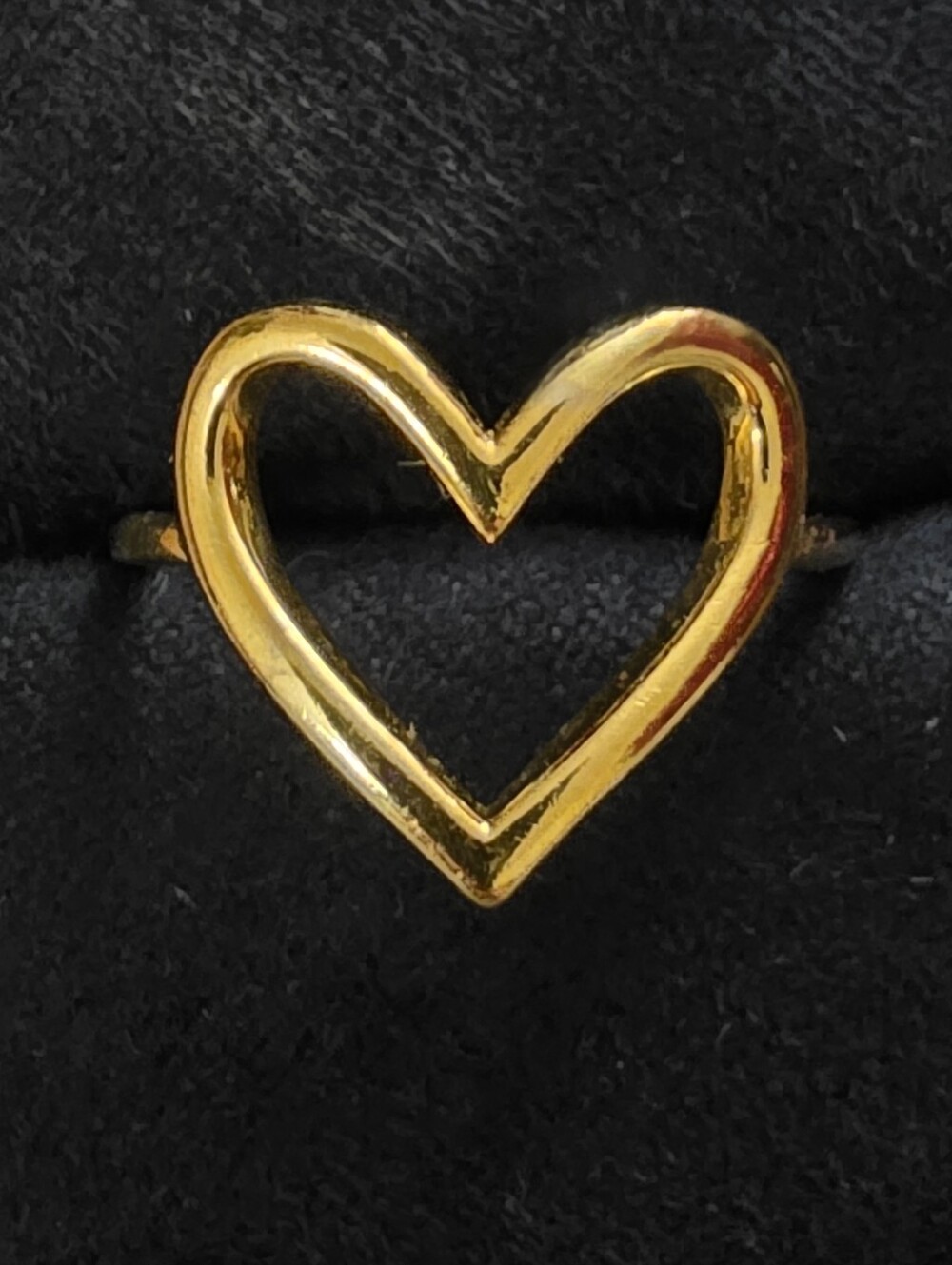 925 Silver Heart Yellow Gold Ring